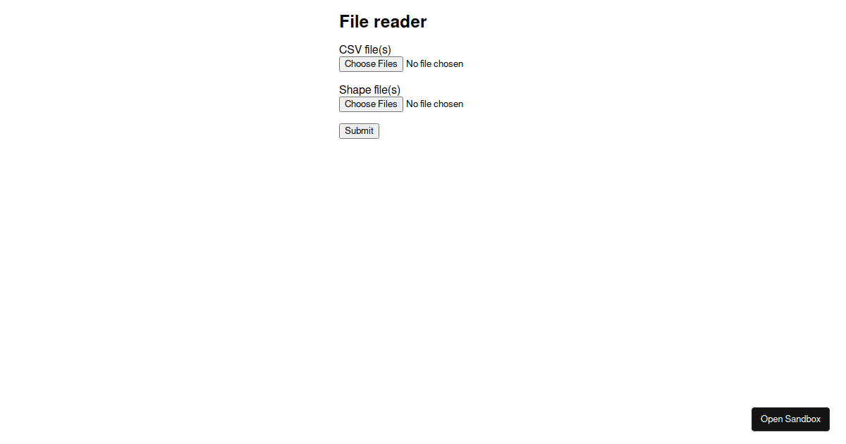 upload read file csv shape - Codesandbox