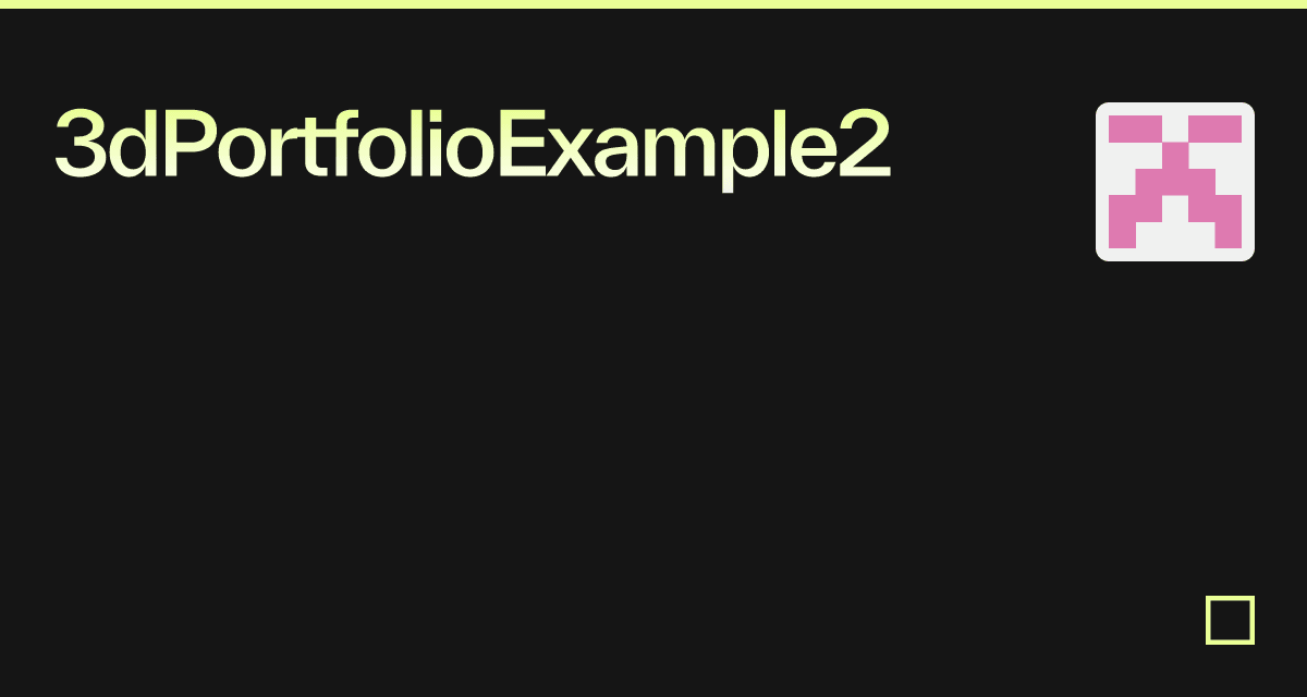 3dPortfolioExample2 - Codesandbox