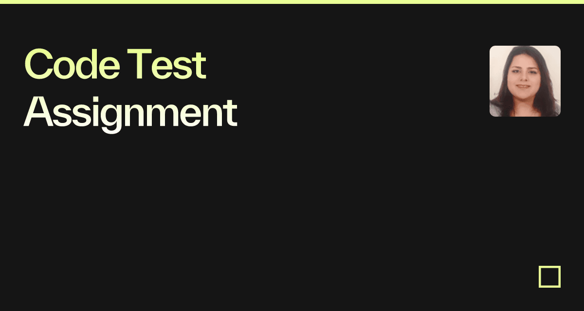 Code Test Assignment - Codesandbox