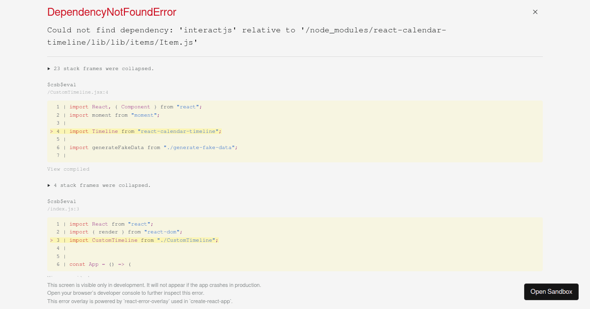 Timeline Demo - Base Example - Codesandbox