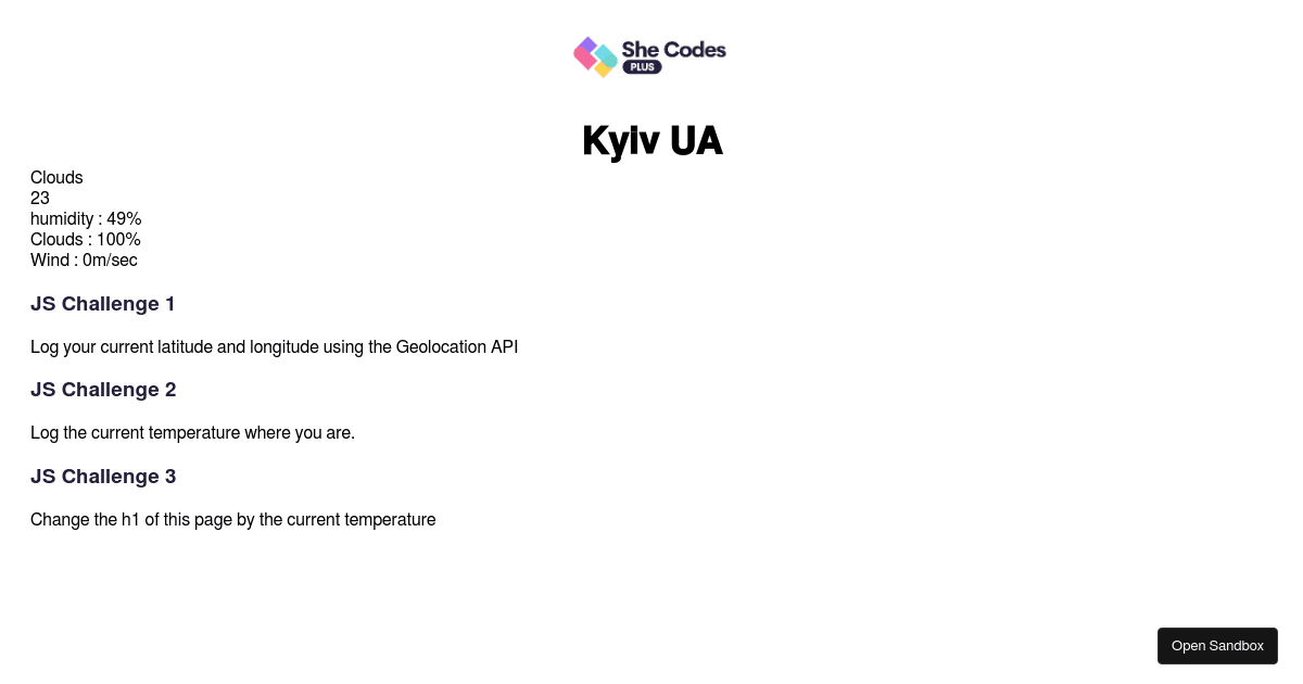 JavaScript Geolocation API (forked) - Codesandbox