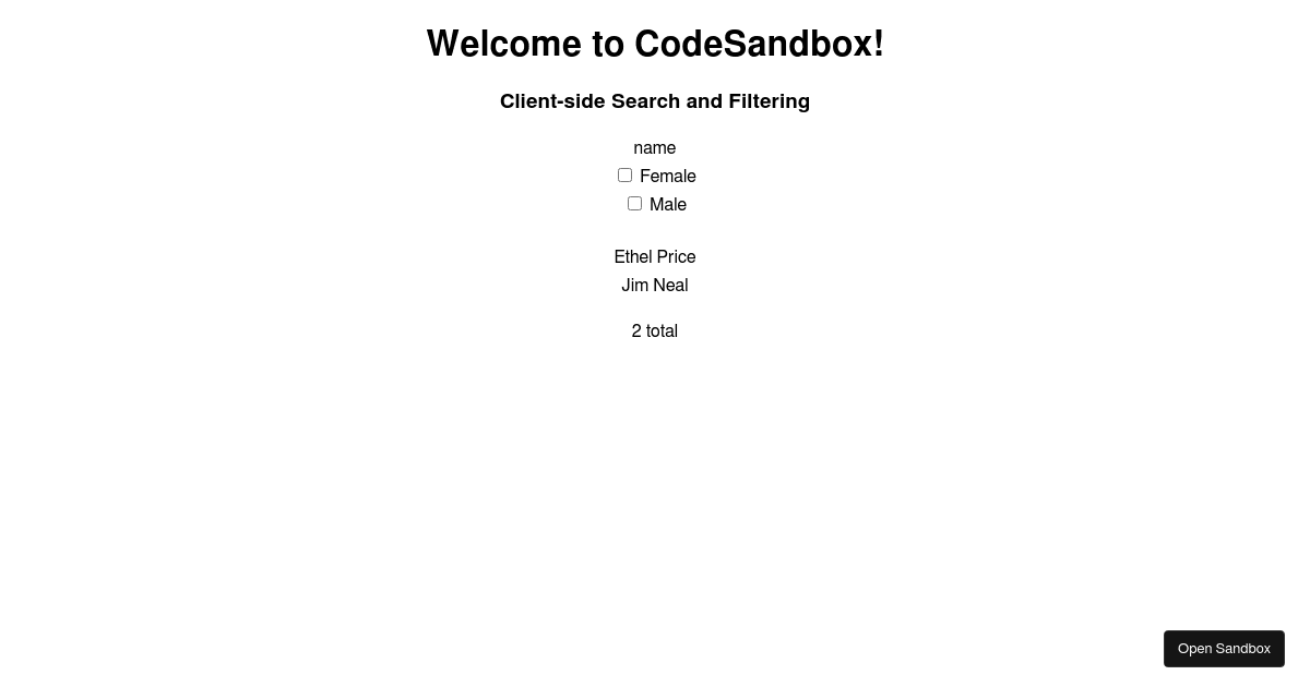 swimlane filter table - Codesandbox