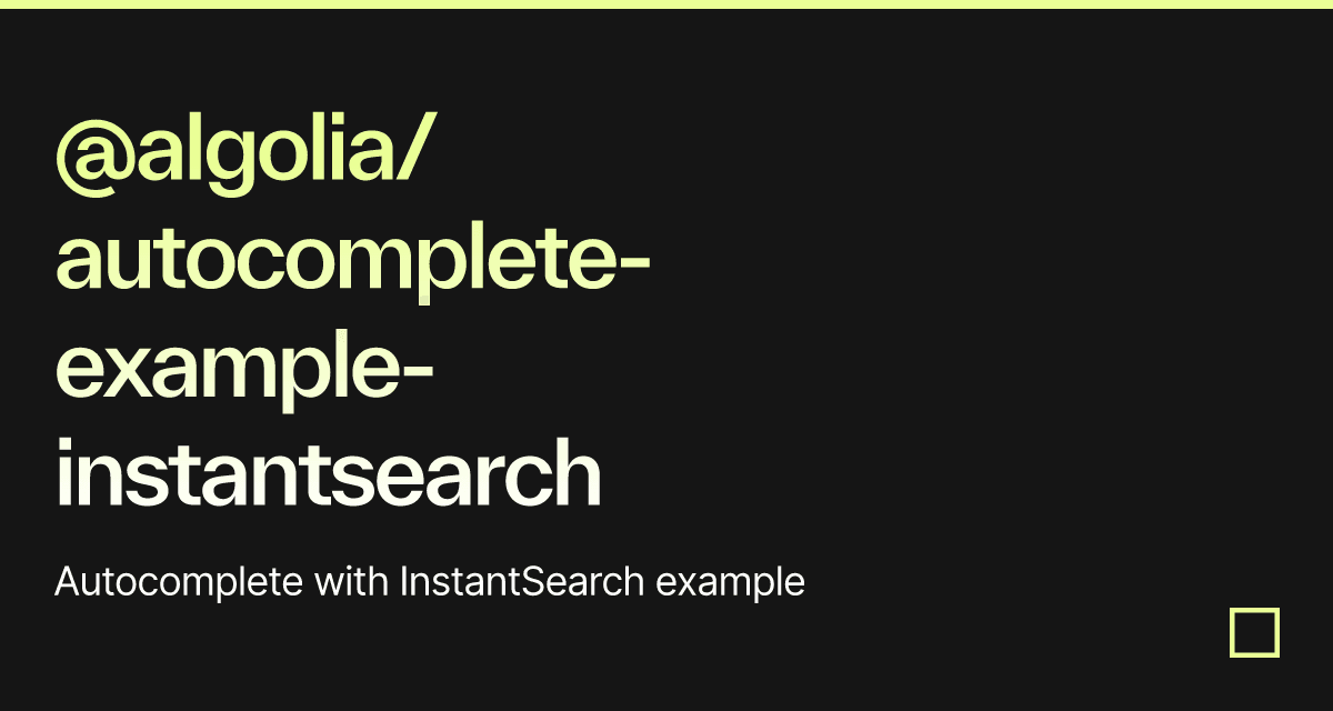 @algolia/autocomplete-example-instantsearch - Codesandbox