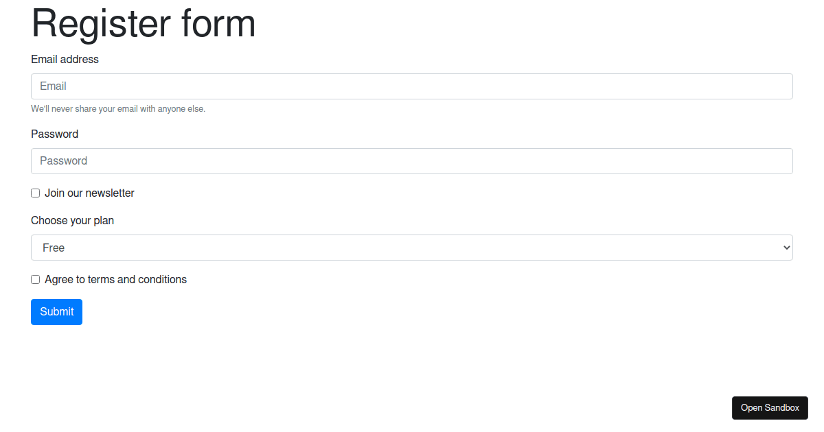 Formik Register Form - Codesandbox