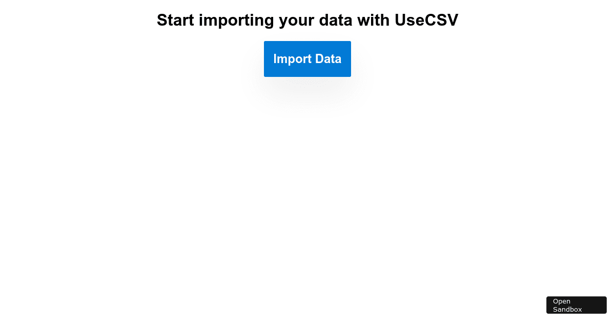 UseCSV with Vanilla JavaScript using NPM (forked) - Codesandbox