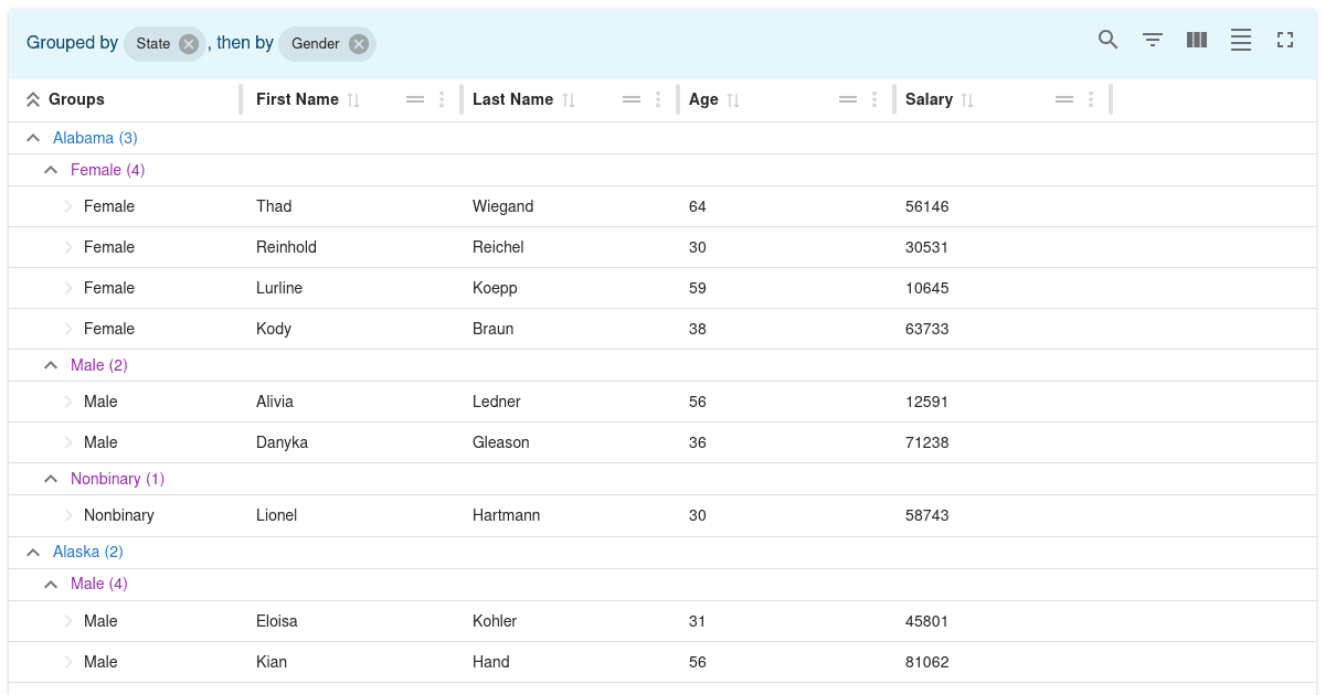 Material-react-table-example-customize-remove-column-grouping - Codesandbox