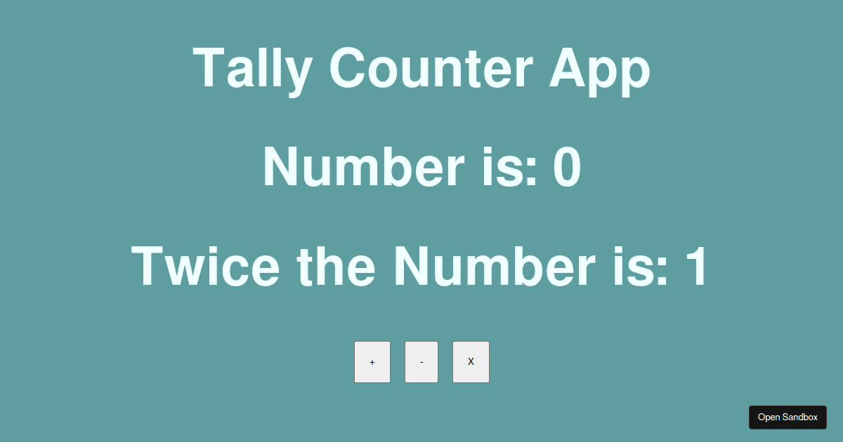 Tally Counter App with useState Codesandbox