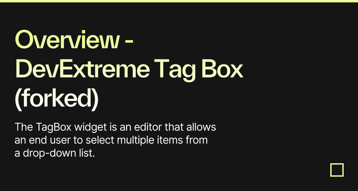 Overview - DevExtreme Tag Box (forked) - Codesandbox