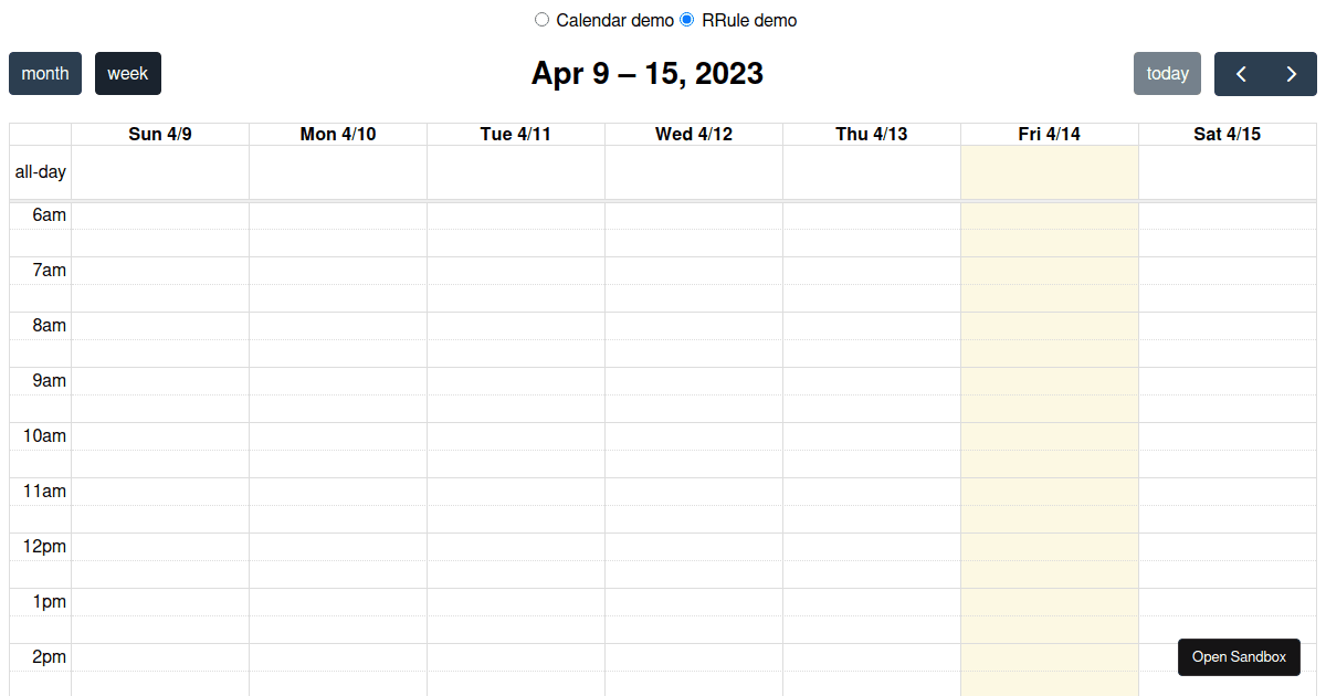 React FullCalendar 4.0 - Codesandbox