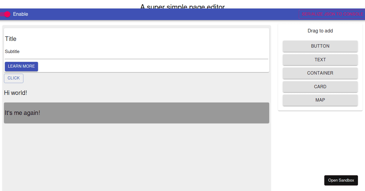 Craft Js Examples craftjs-test1 - Codesandbox