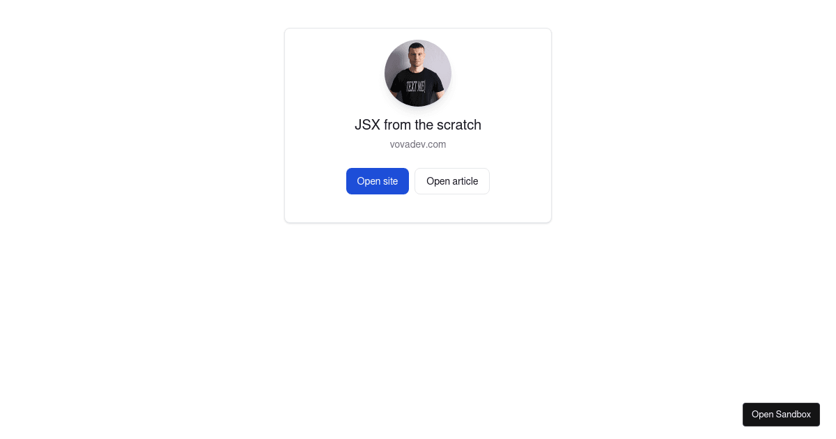 JSX from the scratch - Codesandbox