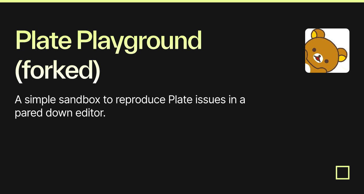 Plate Playground (forked) - Codesandbox