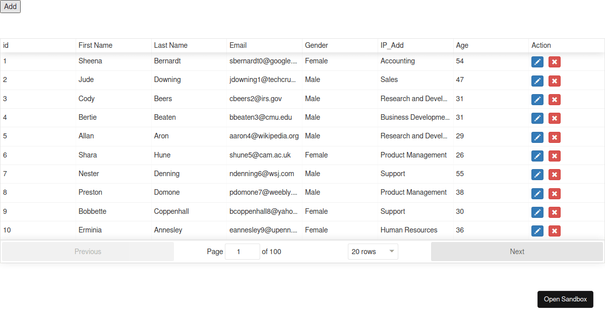 CRUD React Classes - Codesandbox