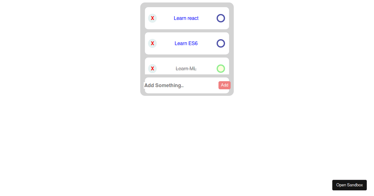 todoApp practice - Codesandbox