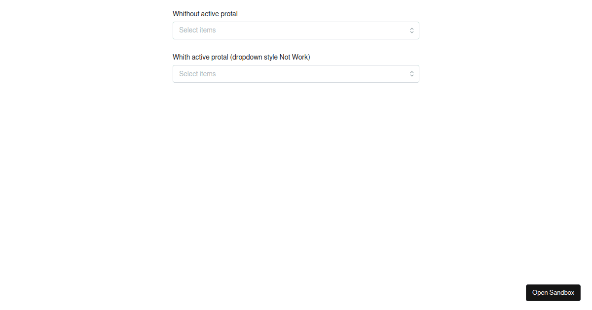 dropdown style (forked) - Codesandbox