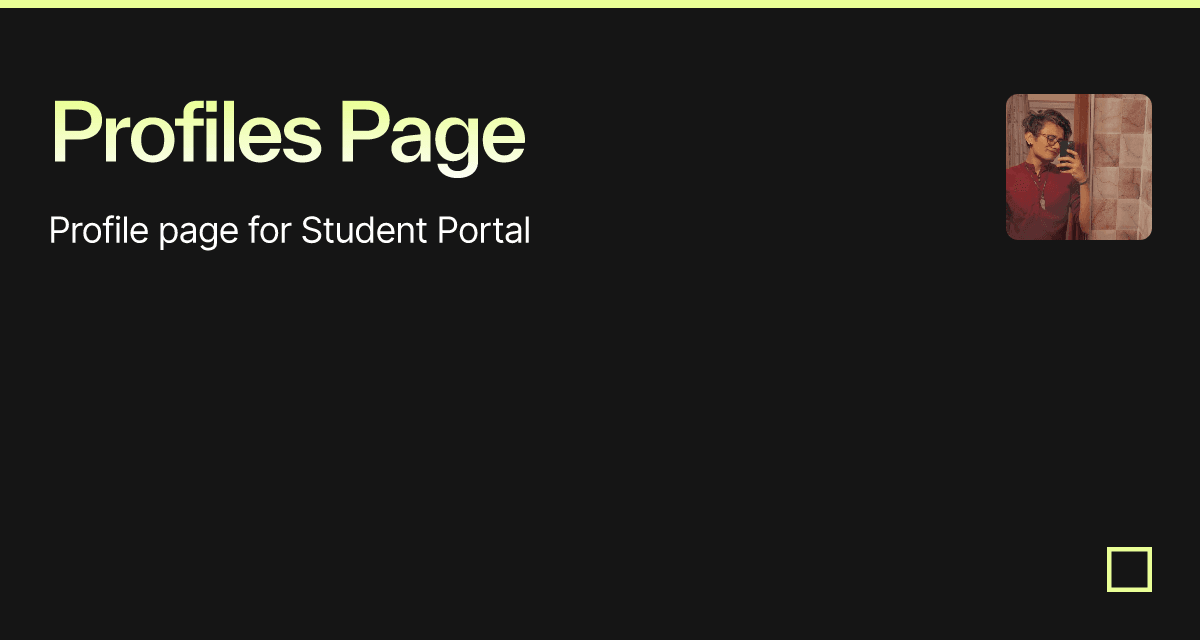 Profiles Page - Codesandbox