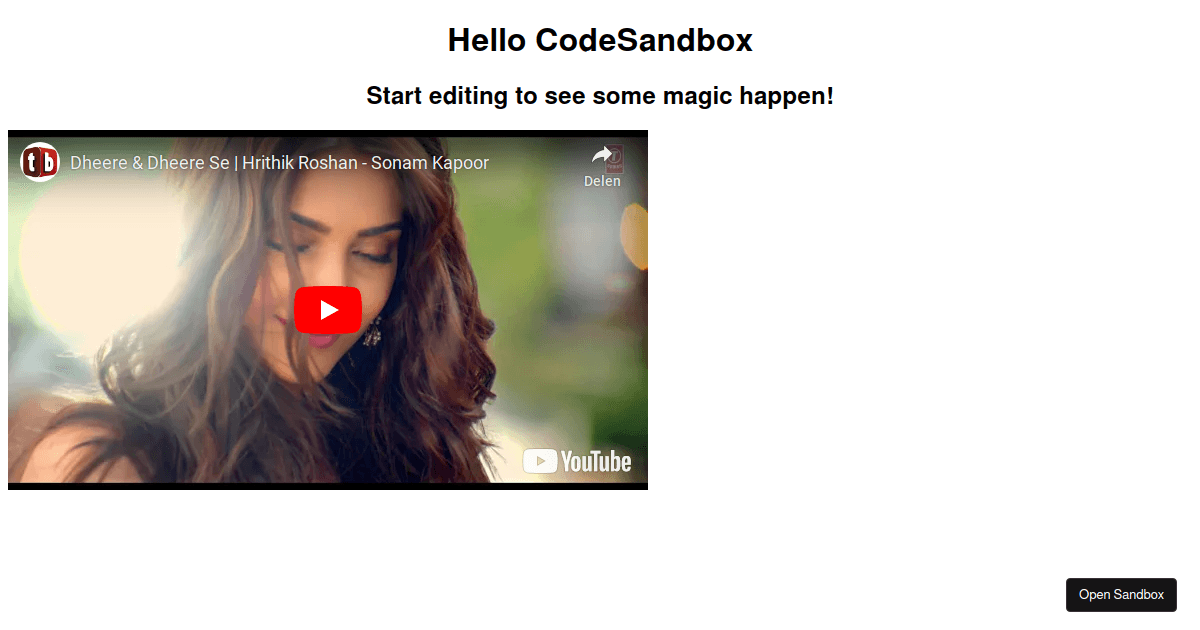 React Player Testing - Codesandbox