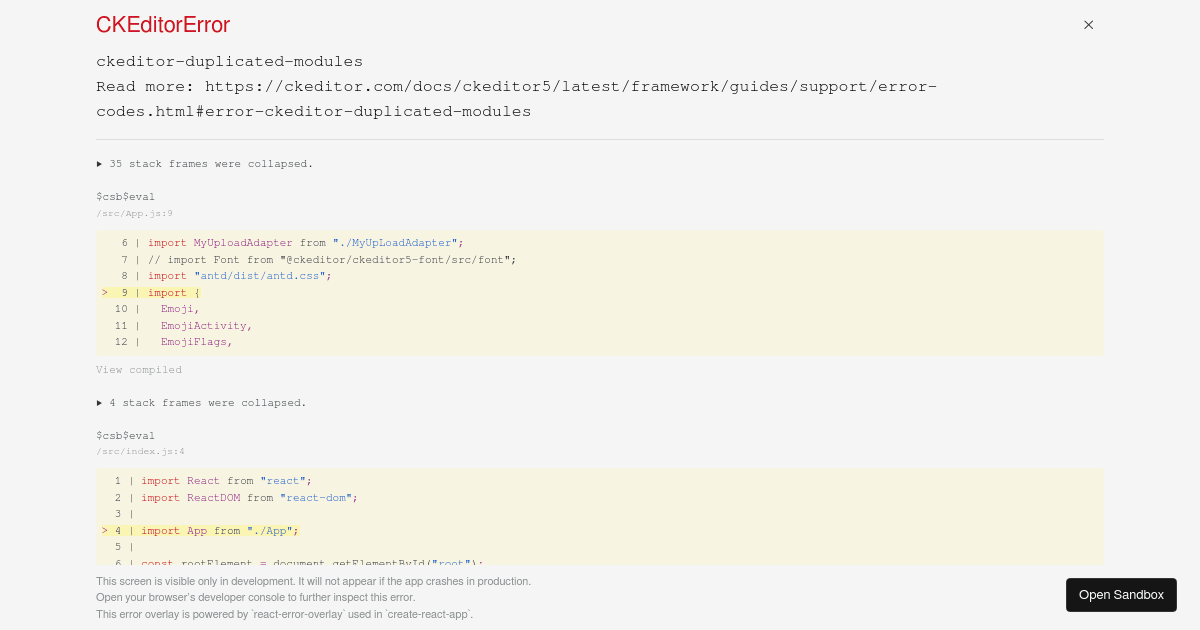 ckeditor (forked) - Codesandbox