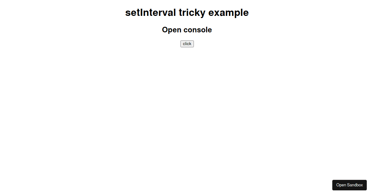 setInterval in useEffect tricky example - Codesandbox
