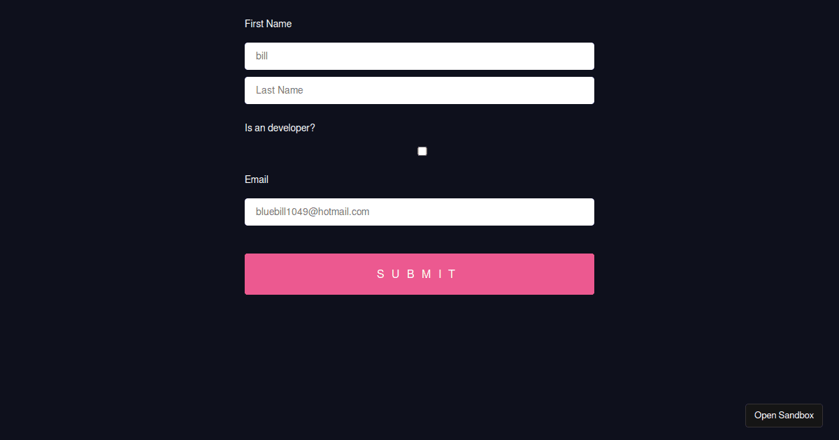 React Hook Form - Basic (forked) - Codesandbox