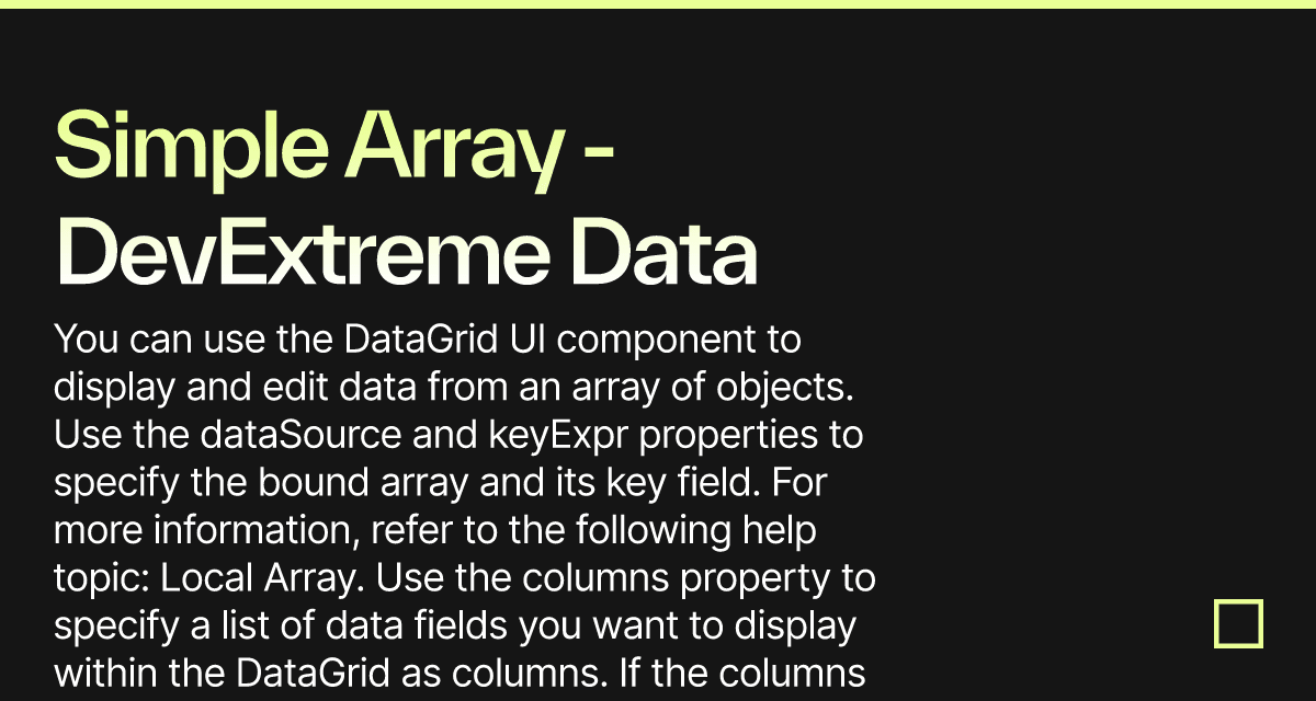 Simple Array - DevExtreme Data Grid - Codesandbox