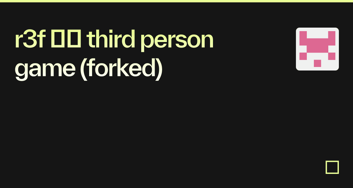 r3f ⚡️ third person game (forked) - Codesandbox