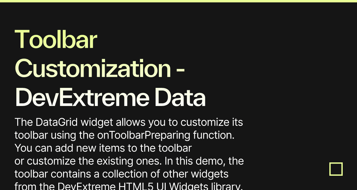 Toolbar Customization - DevExtreme Data Grid - Codesandbox