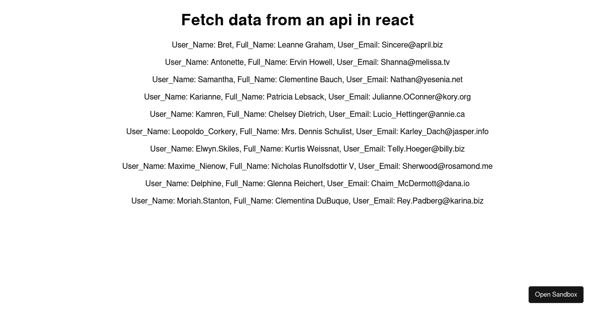 react - Codesandbox