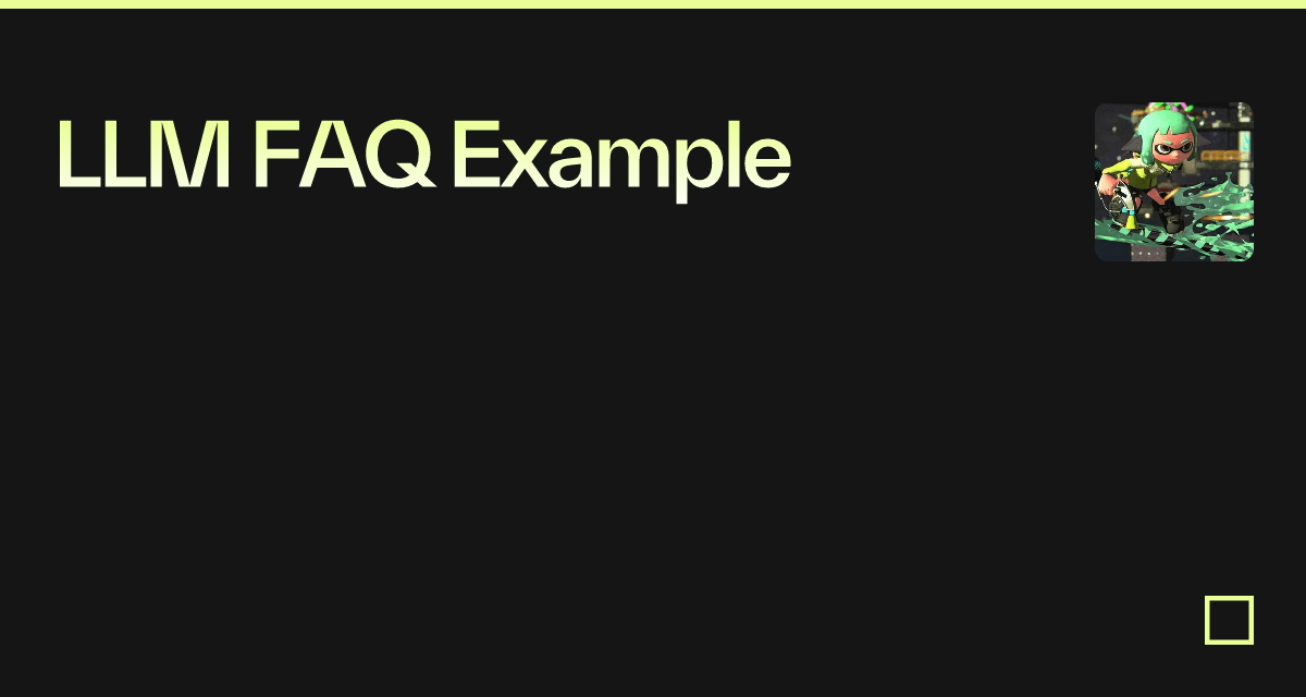 LLM FAQ Example - Codesandbox