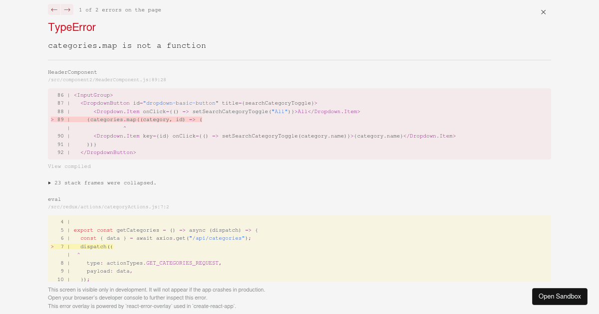frontend - Codesandbox