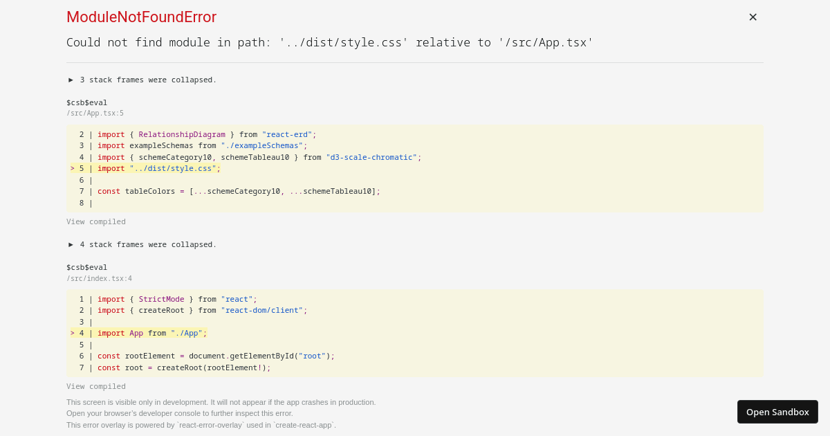 React ERD example (forked) - Codesandbox