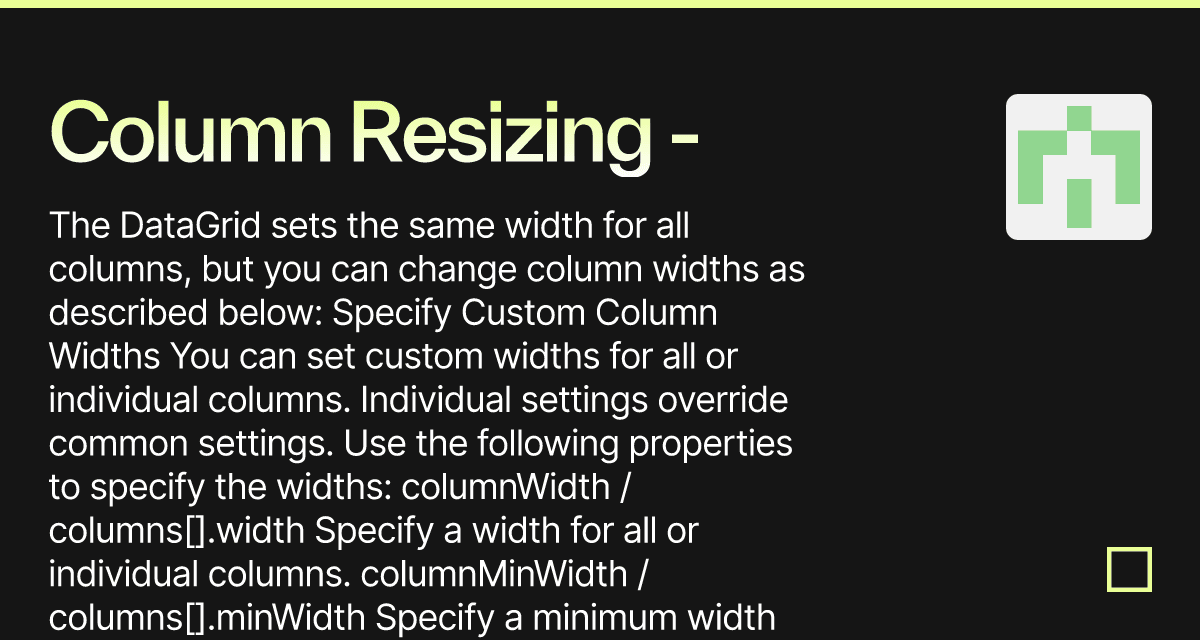Column Resizing - DevExtreme Data Grid (forked) - Codesandbox