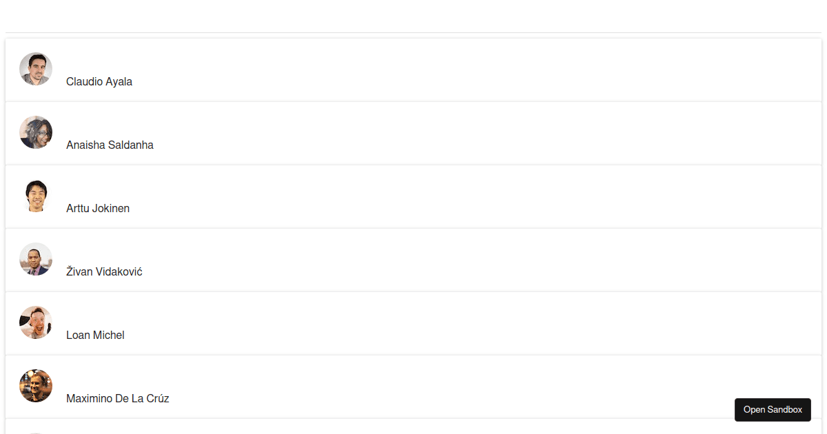 Fetching RandomUser API - Codesandbox