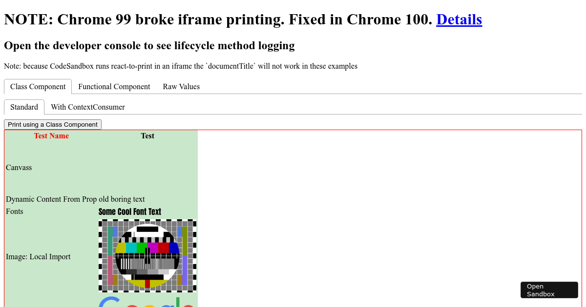 react-to-print (forked) - Codesandbox