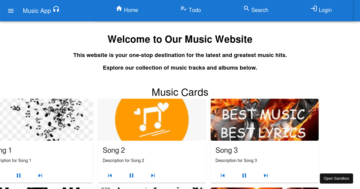 spotify - Codesandbox
