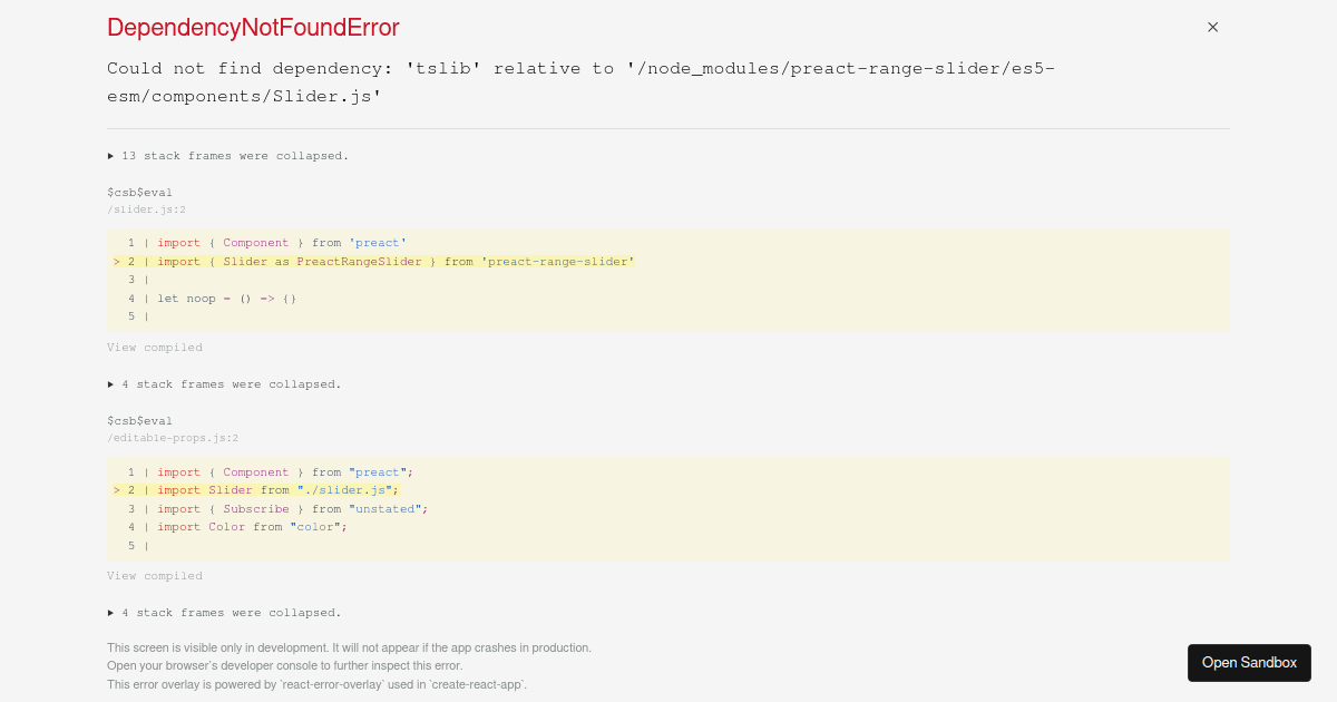 Expose Preact Demo - Codesandbox