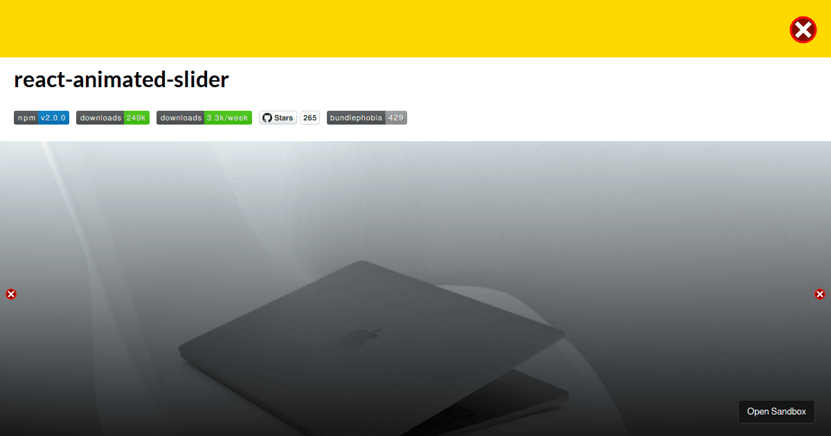 React Animated Slider - fully animated (forked) - Codesandbox