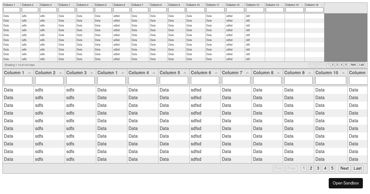 tabulator Info - Codesandbox