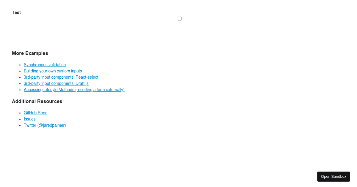 Formik Example - Codesandbox