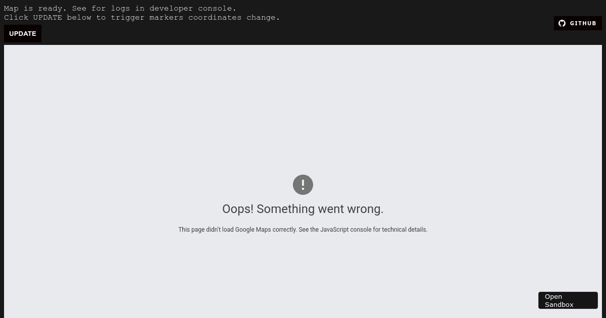 googlemapsreactmarkers Codesandbox
