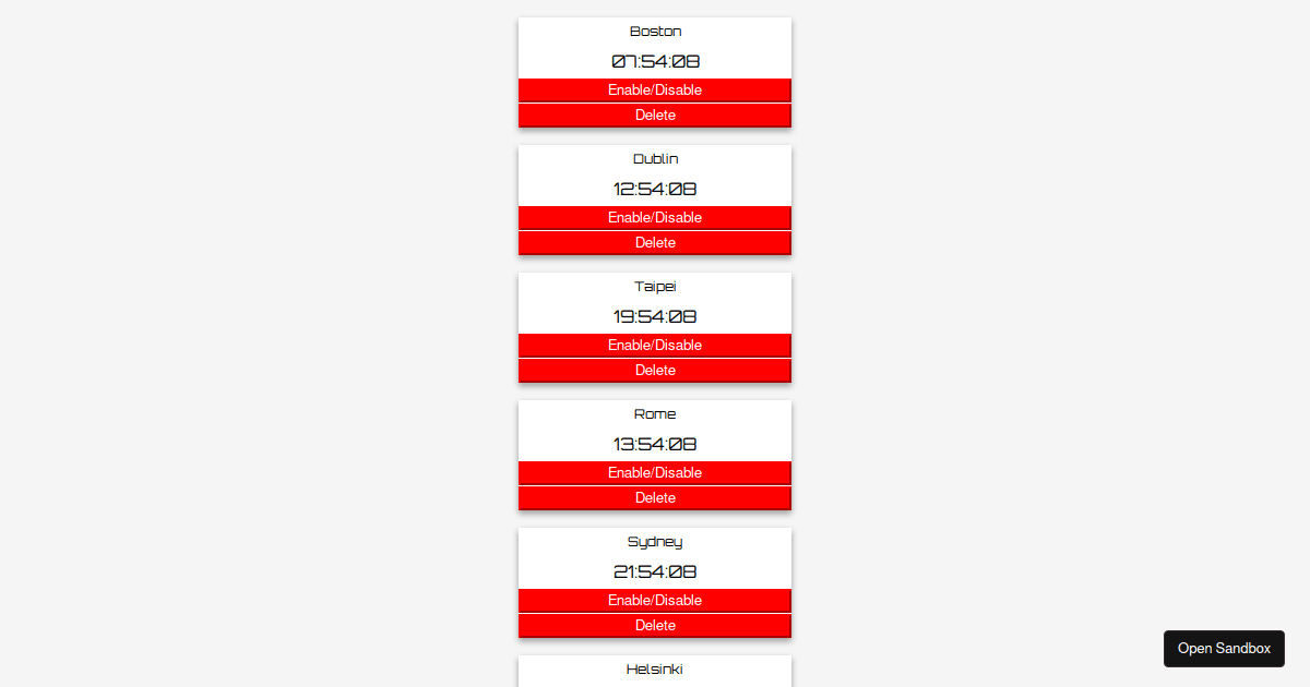 reactworldclocks Codesandbox