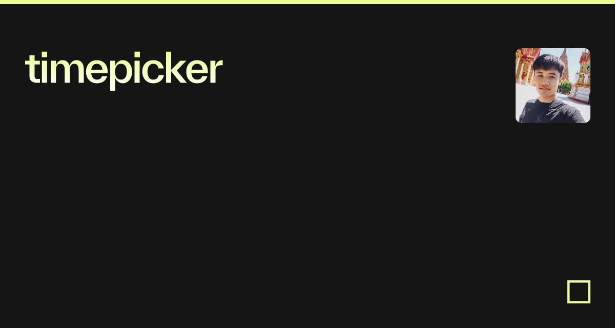 timepicker - Codesandbox