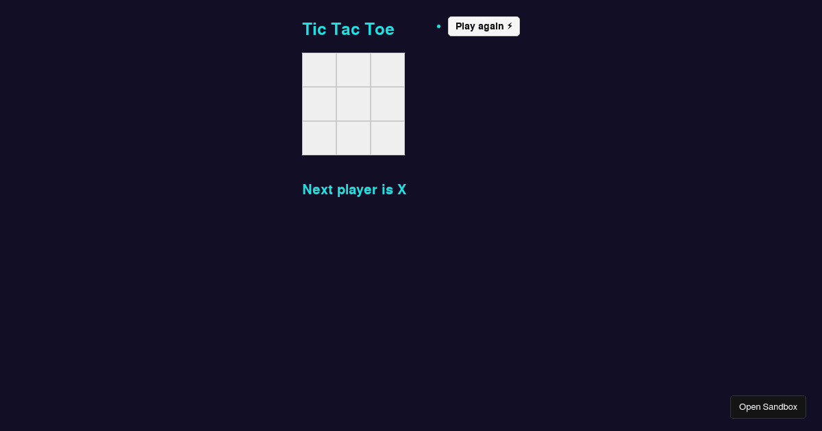 Tic Tac Toe - Codesandbox