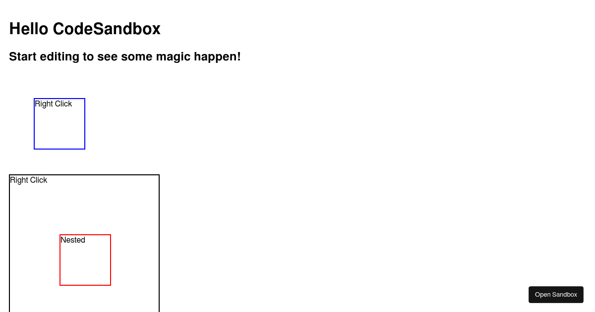 React ContextMenu Overlay - Codesandbox