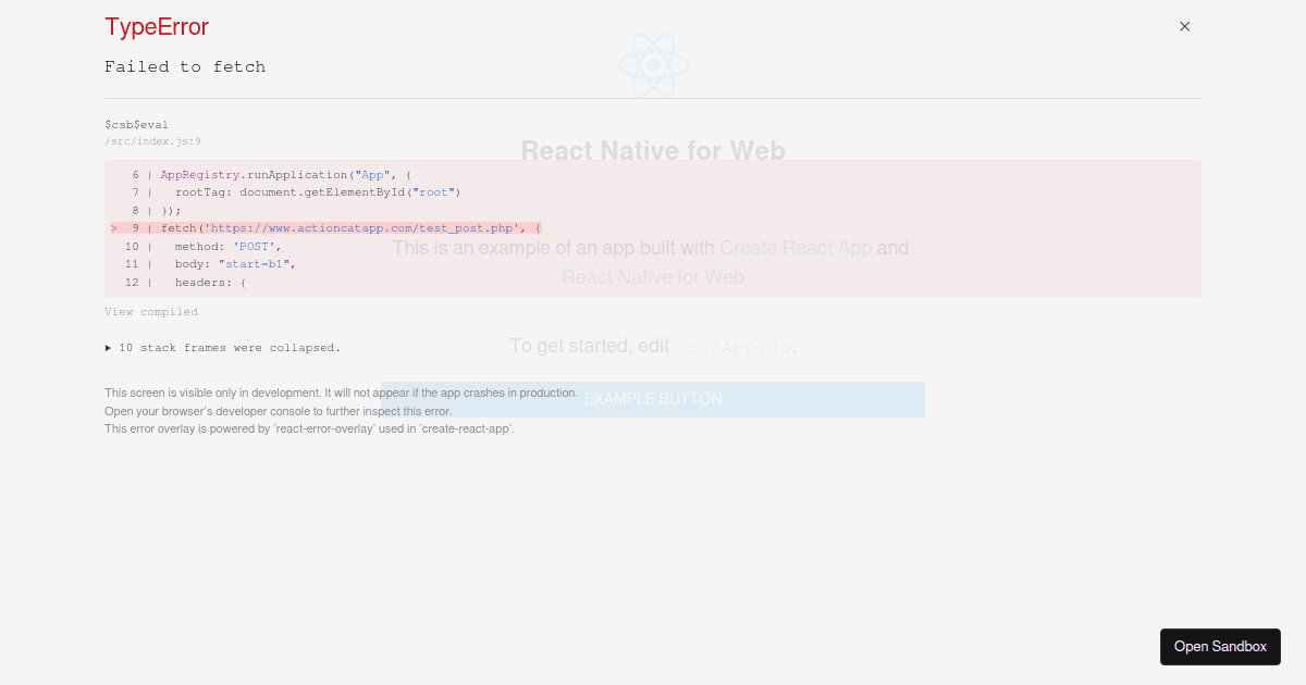 React Native - Codesandbox