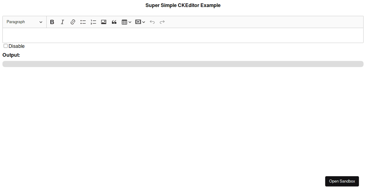 CKEditor (forked) - Codesandbox