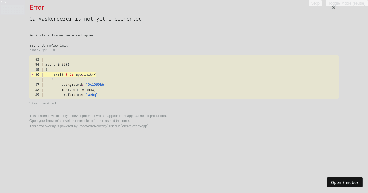 pixi.js-sandbox - Codesandbox