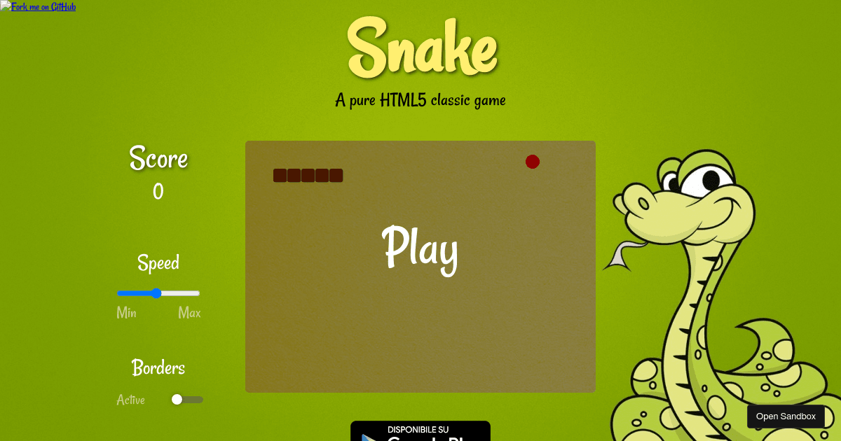 Snake Game - Codesandbox