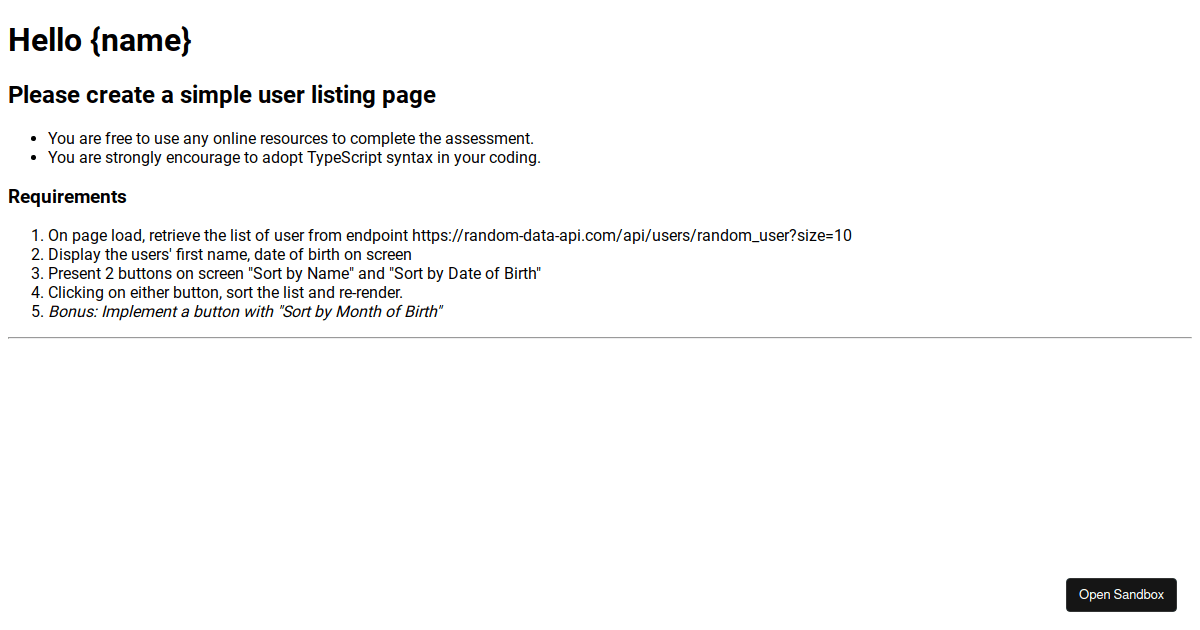 Reactjs Assessment Set 1 Codesandbox Reactjs Assessment Set 1 Codesandbox