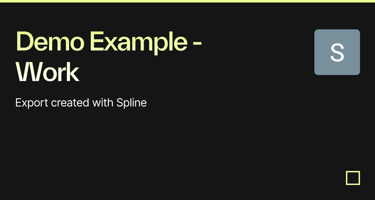Demo Example Work Codesandbox